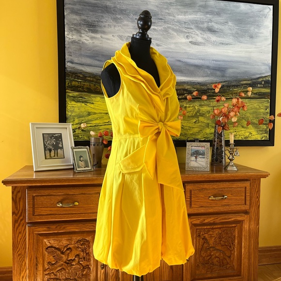 Samuel Dong Classic Bubble Dress - Yellow - Size Small - Picture 6 of 12